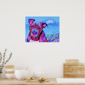 Pop Art Pit Bull Puppy Dog Poster (Keuken)
