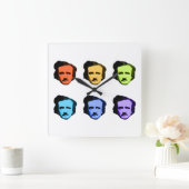 Pop Art Poe Vierkante Klok (Huis)