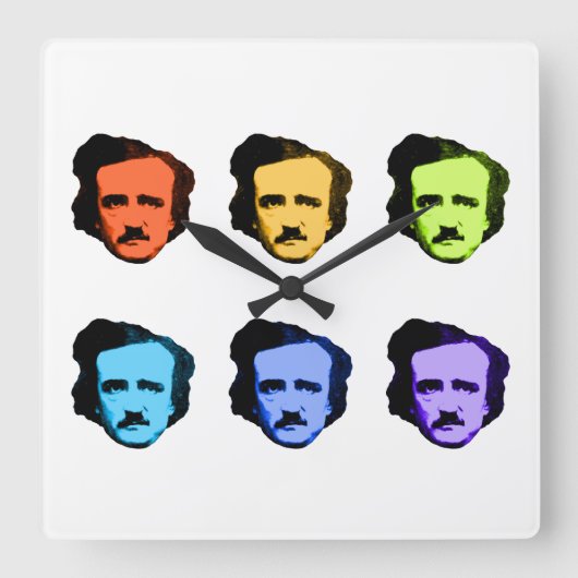 Pop Art Poe Vierkante Klok (Voorkant)