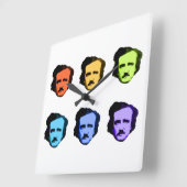 Pop Art Poe Vierkante Klok (Hoek)