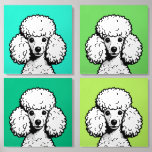 Pop Art Poedel in de kleuren groen Schuimkern Fototegel<br><div class="desc">Pop Art Poedel in tinten van groene foto Tegel</div>