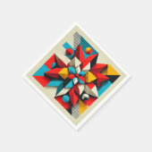 Pop Art Poinsettia Abstracte geometrische ontkoppe Servet (Hoek)