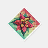 Pop Art Poinsettia Halftone Stippen Decoupage Serv Servet (Hoek)