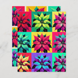 Pop Art Poinsettia Kleurblokken Scrapbook Papier
