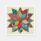 Pop Art Poinsettia Patterns Collage Decoupage Servet (Voorkant)