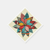 Pop Art Poinsettia Patterns Collage Decoupage Servet (Hoek)