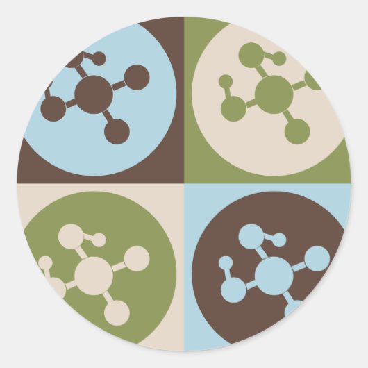 Pop Art Polymer Chemistry Ronde Sticker (Voorkant)