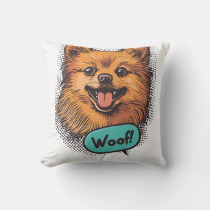 Pop Art Pomerän � Retro stripboekhond Kussen