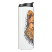 Pop Art Pomeranian - Retro Comic Dog Thermosbeker (Gedraaid links)