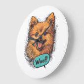 Pop Art Pomeranian � Retro Comic Hond Grote Klok (Hoek)
