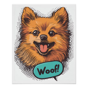 Pop Art Pomeranian � Retro Comic Hond Perfect Poster