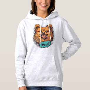 Pop Art Pomeranian - Retro Komische Hond Hoodie