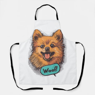 Pop Art Pomeranian - Retro Komische Hond Schort