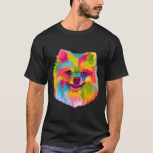 Pop Art Pommeren Cute Doggie Mannen Vrouwen Paw Do T-shirt