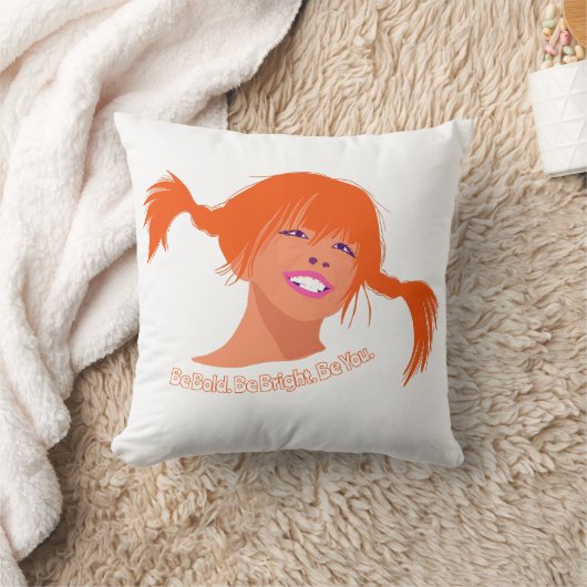Pop Art Ponytail Girl Cushion – Fun, Bright & Play Kussen (Deken)