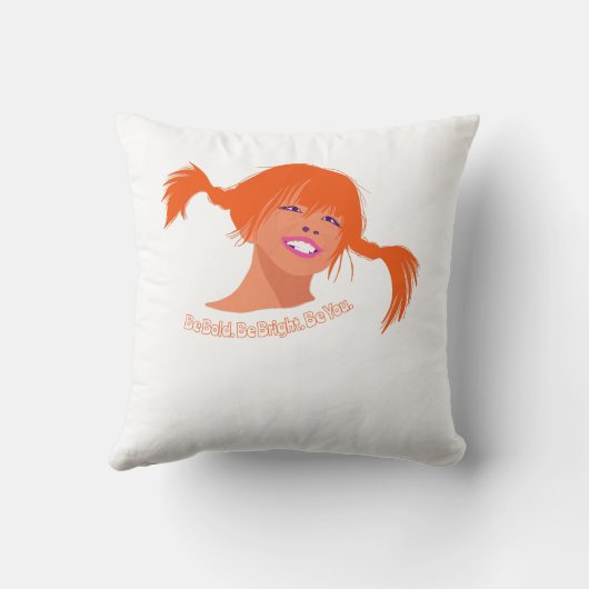 Pop Art Ponytail Girl Cushion – Fun, Bright & Play Kussen (Achterkant)