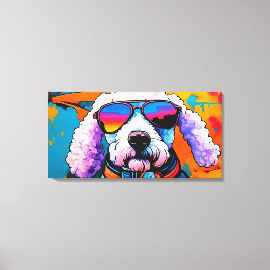 POP ART POODLE 4 CANVAS AFDRUK (Voorkant)