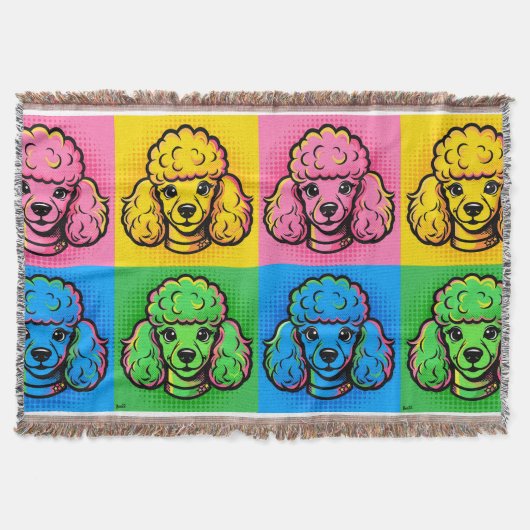 Pop Art Poodle Dekbed Deken (Voorkant)