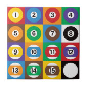 Pop Art Pool Balls Tegeltje (Voorkant)