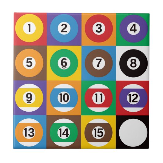 Pop Art Pool Balls Tegeltje (Voorkant)