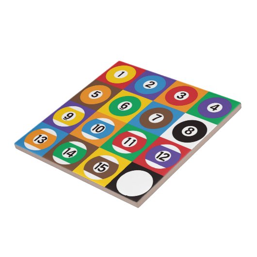 Pop Art Pool Balls Tegeltje (Zijkant)