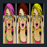 Pop Art POP Triptiek Drieluik<br><div class="desc">Ik ben echt dol op deze, en werkte de hele middag aan het schilderen op de afbeeldingen, terwijl mijn nieuwe puppies helaas ontdekte dat ik mijn 4 sets dure nieuwe blinds met volledige lengte vernietigde. Ik denk dat dat het dessert was na het 5 schommelstoel diner. Morgen krijgen ze al...</div>