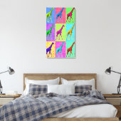 Pop Art Popart Walking Giraffe met meerdere kleure Canvas Afdruk (Insitu (Slaapkamer))