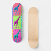Pop Art Popart Walking Giraffe met meerdere kleure Persoonlijk Skateboard (Voorkant)