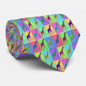 Pop Art Popart Walking Giraffe met meerdere kleure Stropdas (Opgerold)