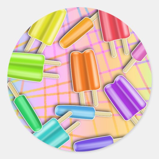 POP ART POPSICLES RONDE STICKER (Voorkant)