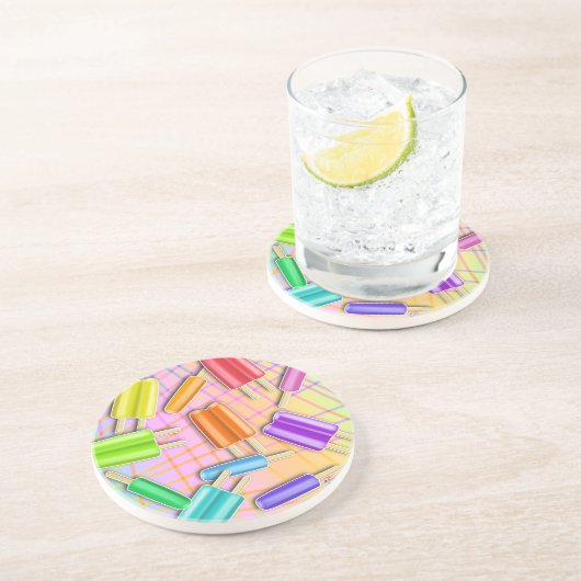 POP ART POPSICLES ZANDSTEEN ONDERZETTER (Zijkant)