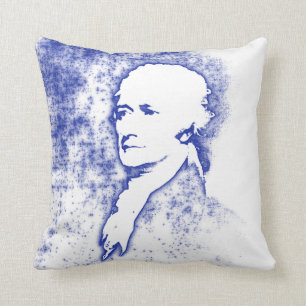 Pop Art Portrait Alexander Hamilton in Blue Kussen