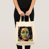 Pop Art Portret Abstracte vrouw gezicht Tote Bag (Voorkant (product))