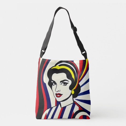 Pop Art Portret Cross-Body Tas (Achterkant)