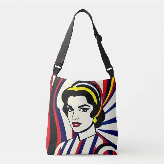 Pop Art Portret Cross-Body Tas (Voorkant)