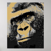 Pop Art Portret van Gorilla Poster Print (Voorkant)