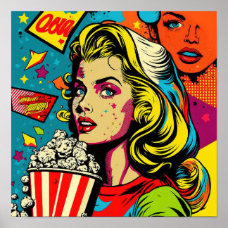 Pop Art Poster - Alle Amerikaanse meisjes met PopC