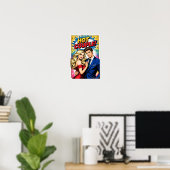 Pop Art Poster „HOT COUPLE!“ – Stylisches Paar Com (Thuiskantoor)