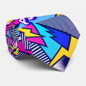 Pop Art Pow! Patroon in magenta, blauw en zwart Stropdas (Opgerold)