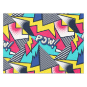 Pop Art Pow! Patroon in magenta, blauw en zwart Tafelkleed (Voorkant (Horizontaal))