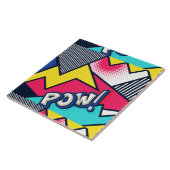 Pop Art Pow! Patroon in magenta, blauw en zwart Tegeltje (Zijkant)
