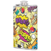 Pop Art Power Flask – Retro Comic Design Heupfles (Links)