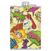 Pop Art Power Flask – Retro Comic Design Heupfles (Achterkant)