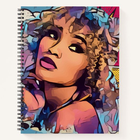 Pop Art Princess 8.5" x 11" Spiraal schetsboek Notitieboek (Voorkant)