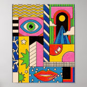 Pop Art Psychedelic Collage Poster (Voorkant)