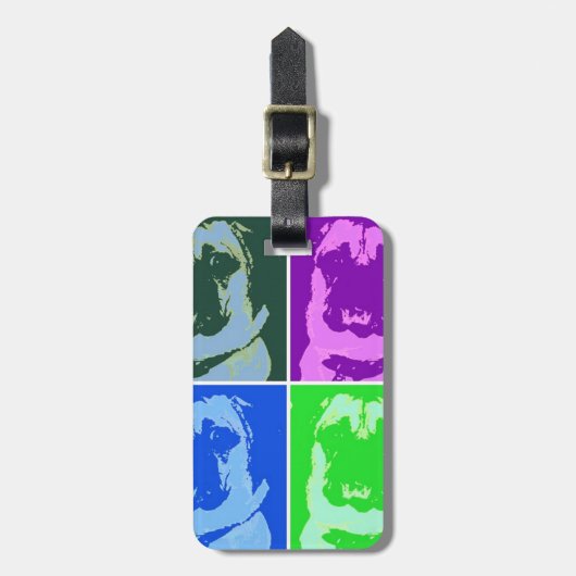 Pop Art Pug Bagagelabel (Voorkant verticaal)