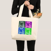 Pop Art Pug Grote Tote Bag (Voorkant (product))