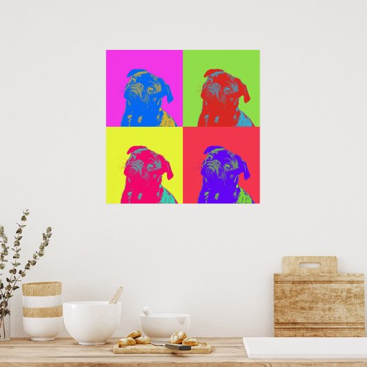 Pop Art Pug Portret Poster (Keuken)