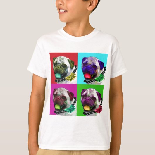 Pop Art Pug T-shirt (Voorkant)