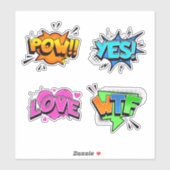 Pop Art Punch: Stripsgewijze actie Sticker (Vel)